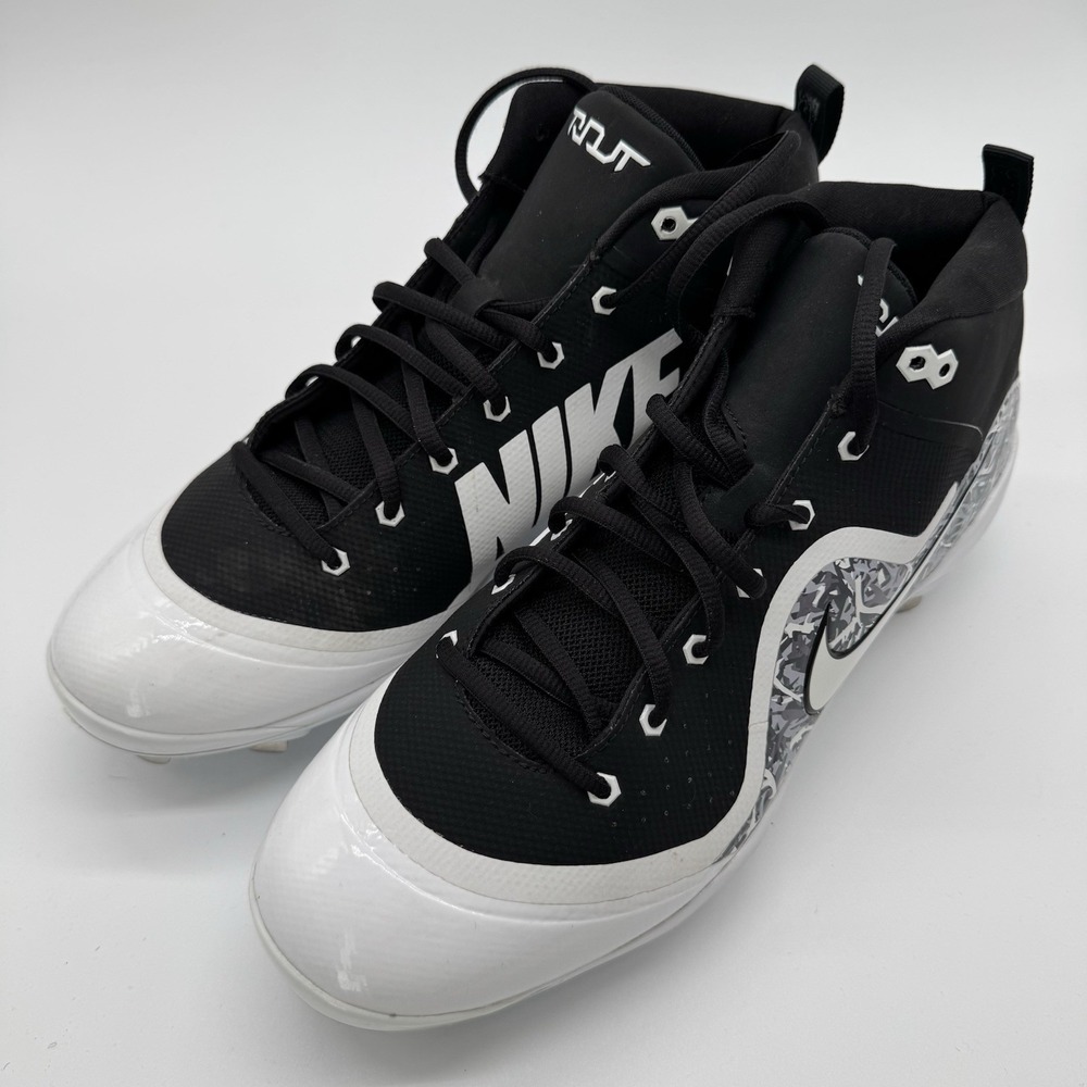 NEW Nike Huarache 2KFilth Elite Mid Baseball Cleats Black White Men's Size 12